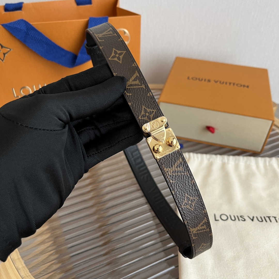 Louis Vuitton LV Women's Custom Canvas and Calfskin Belt