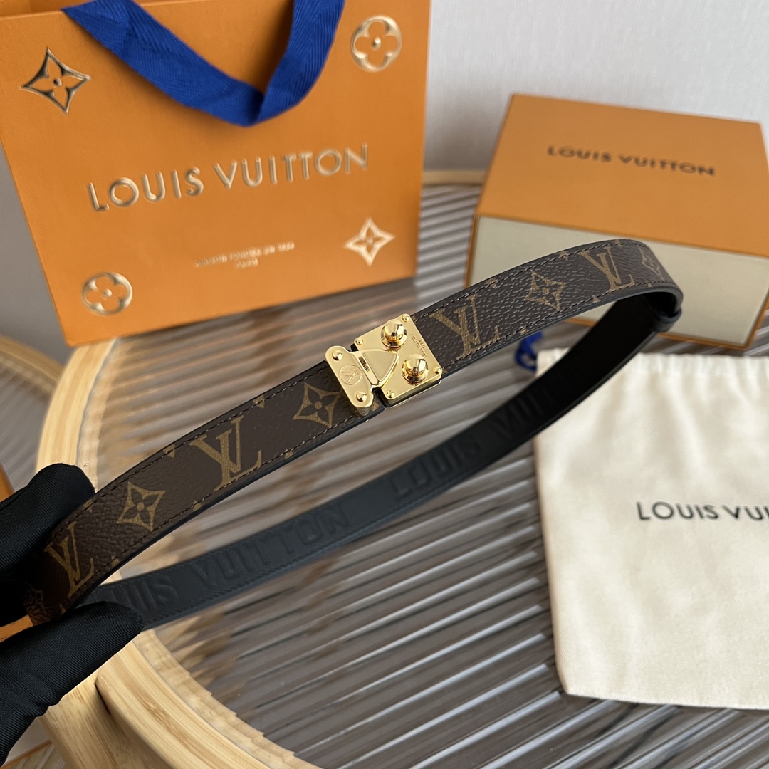 Louis Vuitton LV Women's Custom Canvas and Calfskin Belt