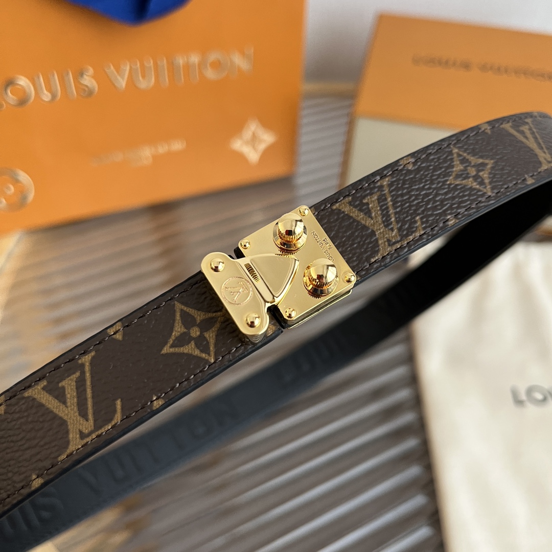 Louis Vuitton LV Women's Custom Canvas and Calfskin Belt