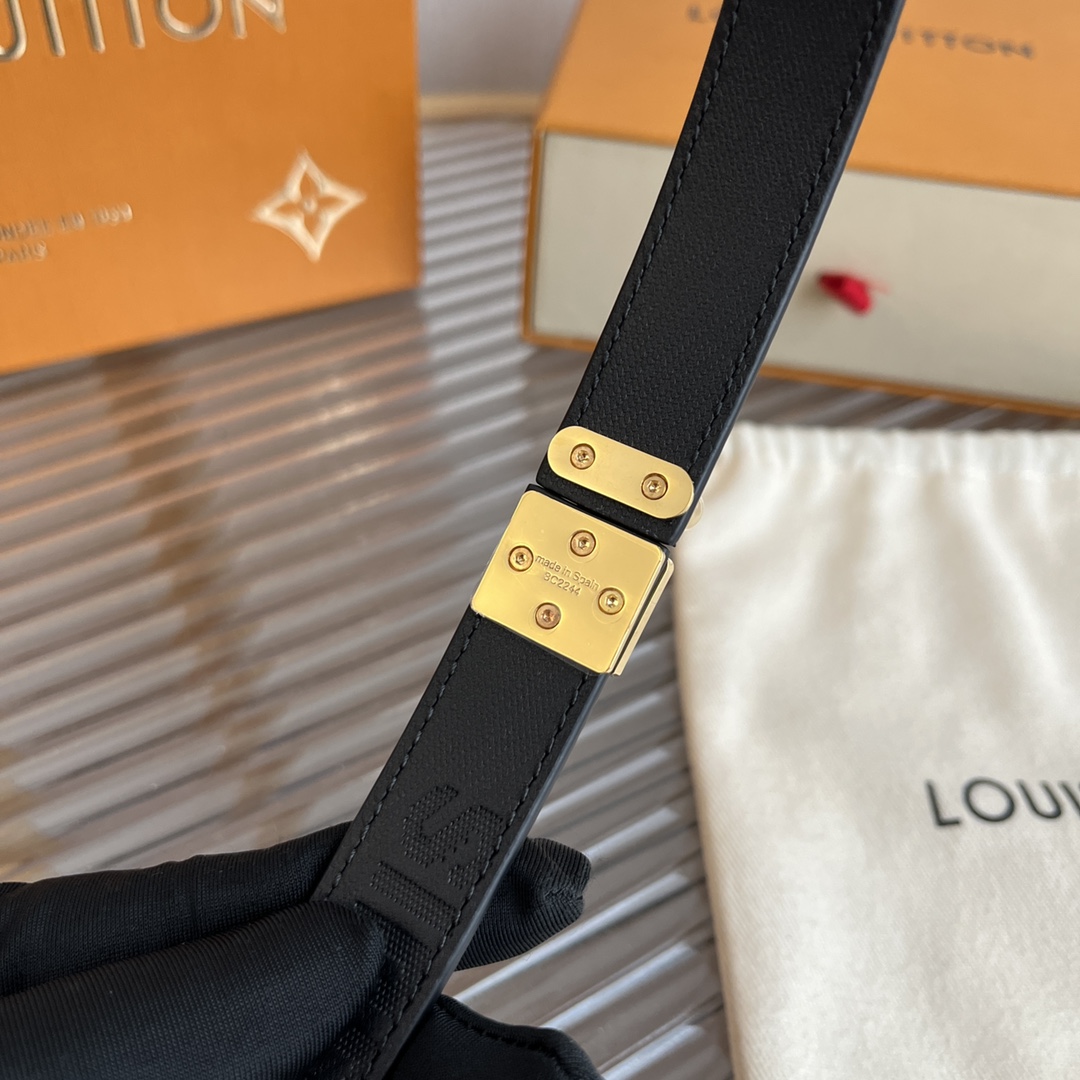 Louis Vuitton LV Women's Custom Canvas and Calfskin Belt