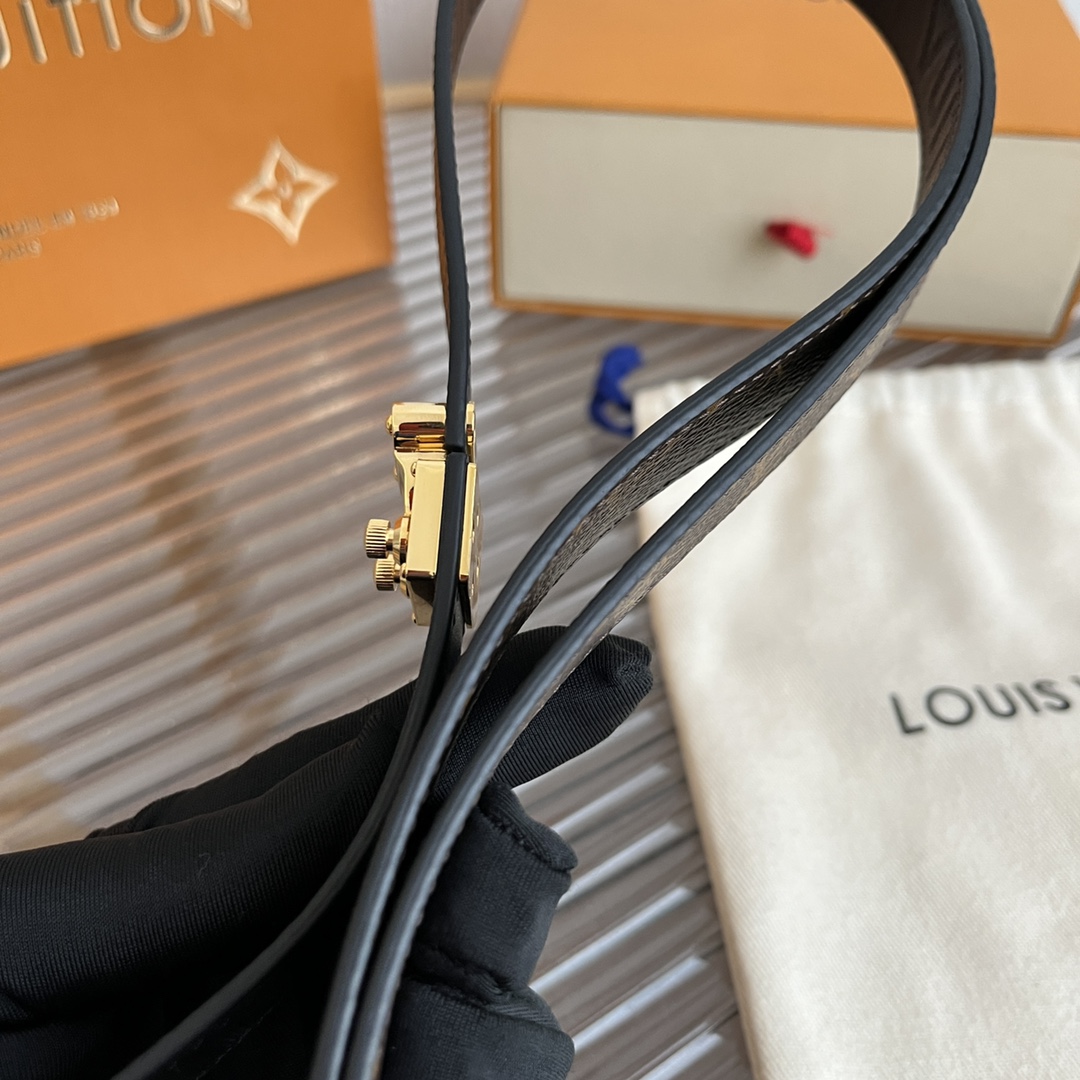 Louis Vuitton LV Women's Custom Canvas and Calfskin Belt