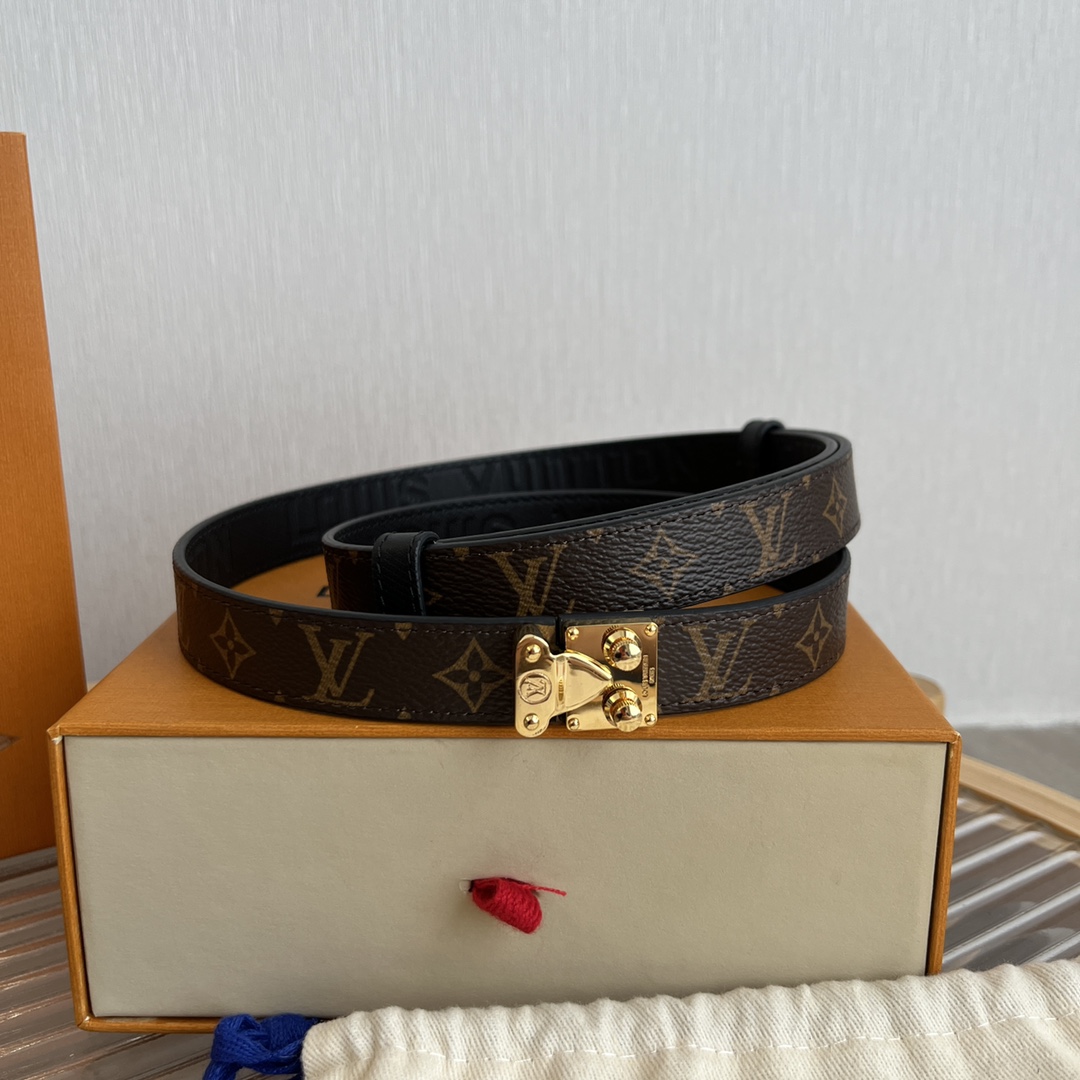 Louis Vuitton LV Women's Custom Canvas and Calfskin Belt