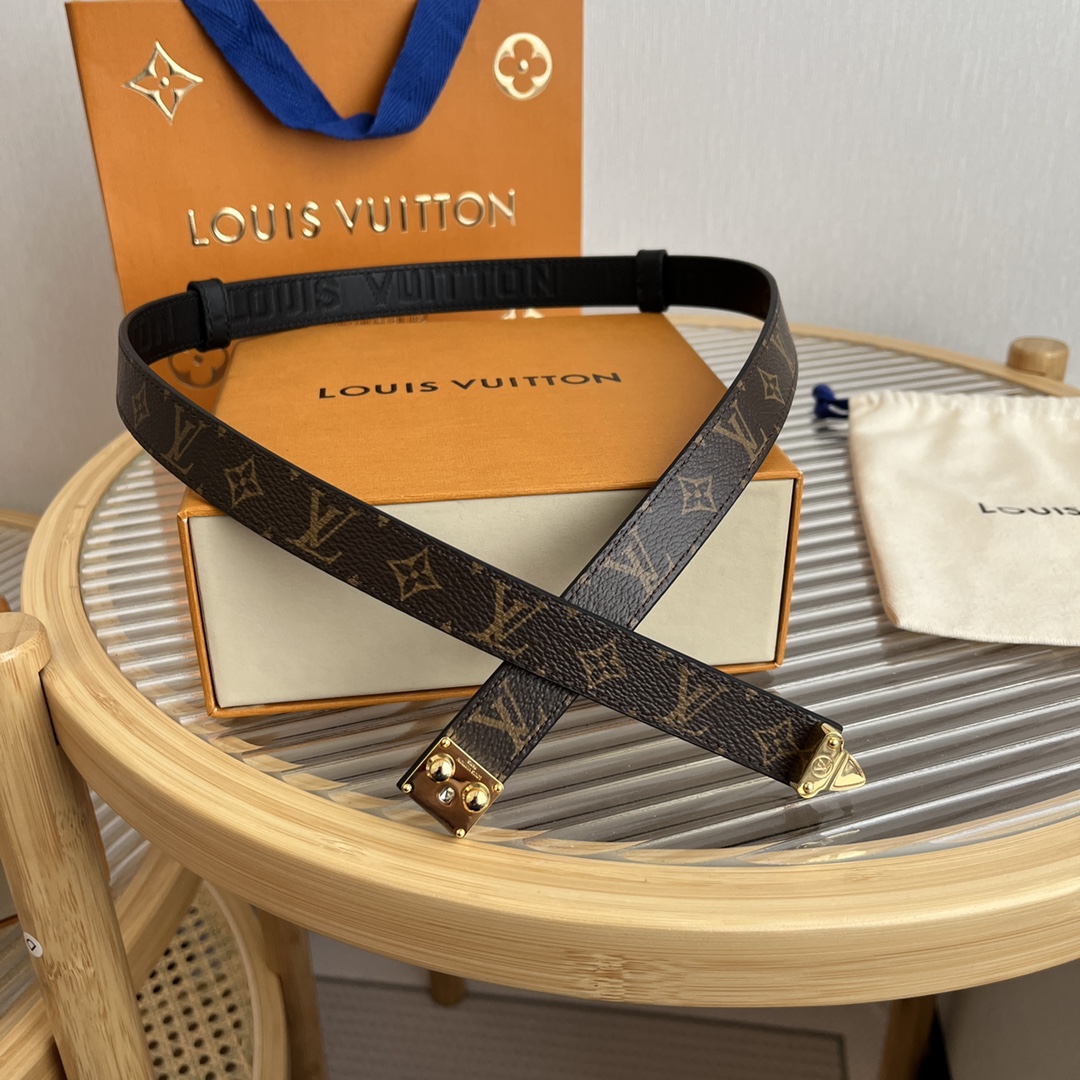 Louis Vuitton LV Women's Custom Canvas and Calfskin Belt