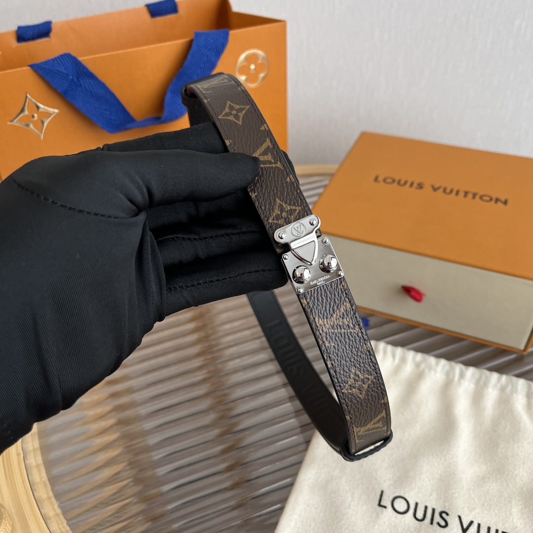 Louis Vuitton LV Women's Custom Canvas and Calfskin Belt