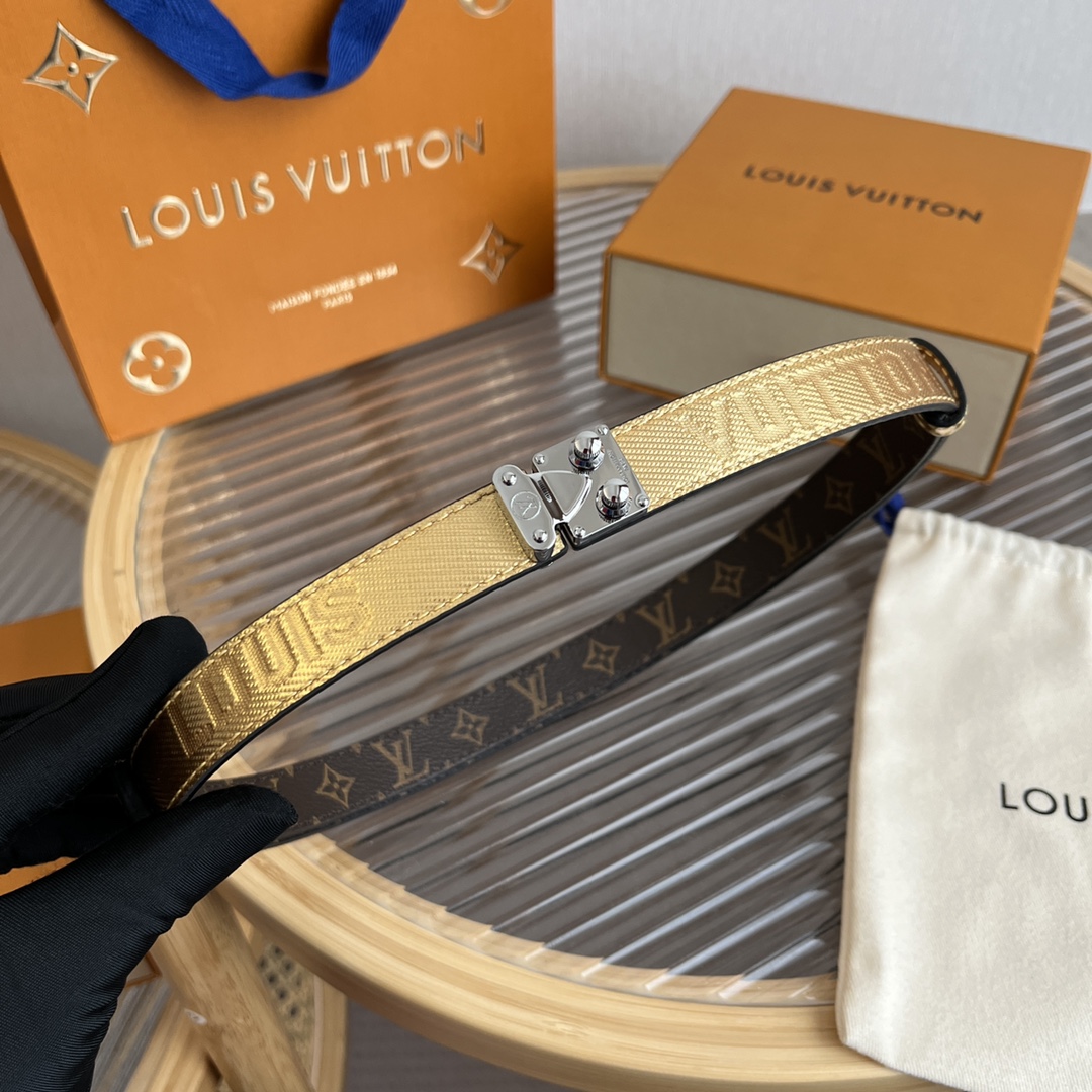 Louis Vuitton LV Women's Custom Canvas and Calfskin Belt