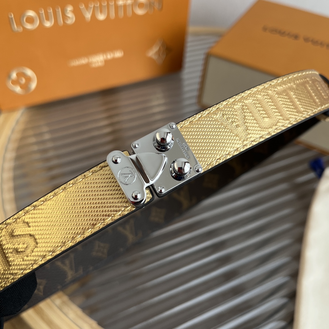 Louis Vuitton LV Women's Custom Canvas and Calfskin Belt