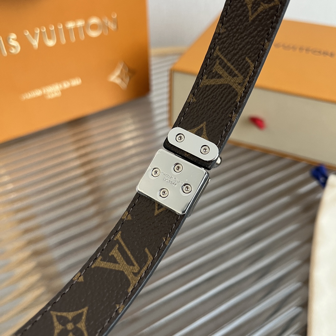 Louis Vuitton LV Women's Custom Canvas and Calfskin Belt