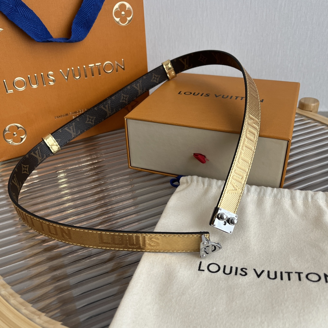 Louis Vuitton LV Women's Custom Canvas and Calfskin Belt