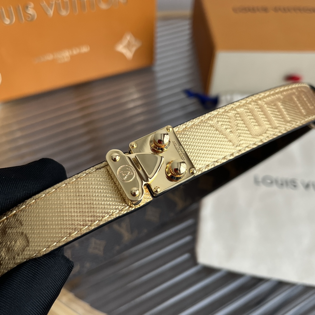 Louis Vuitton LV Women's Custom Canvas and Calfskin Belt