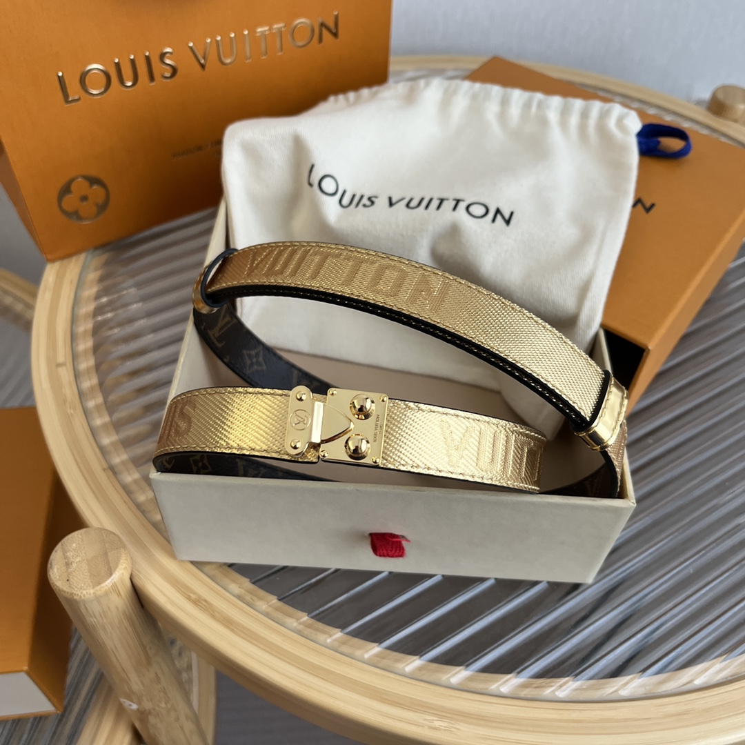 Louis Vuitton LV Women's Custom Canvas and Calfskin Belt