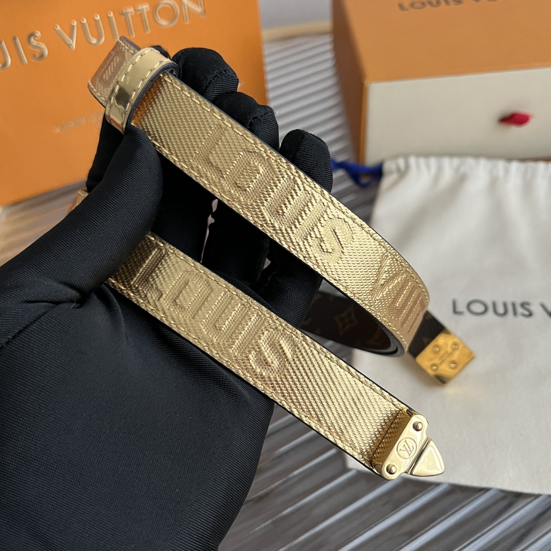 Louis Vuitton LV Women's Custom Canvas and Calfskin Belt