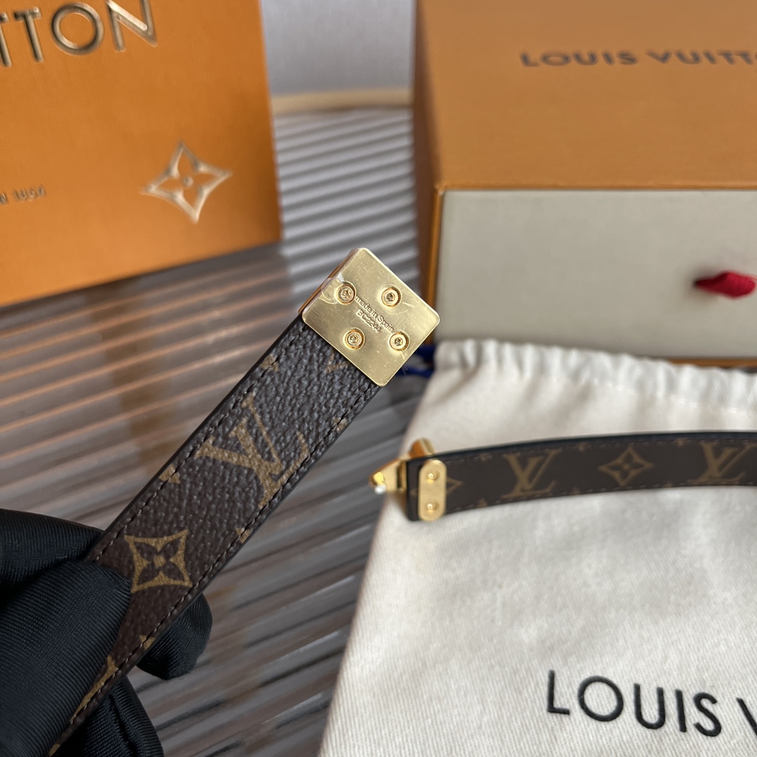 Louis Vuitton LV Women's Custom Canvas and Calfskin Belt