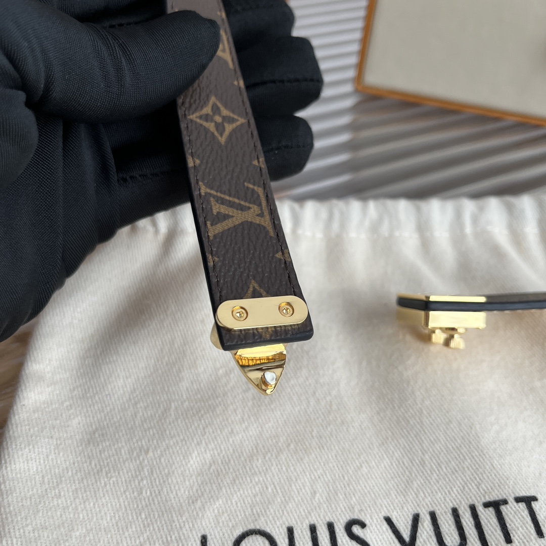 Louis Vuitton LV Women's Custom Canvas and Calfskin Belt