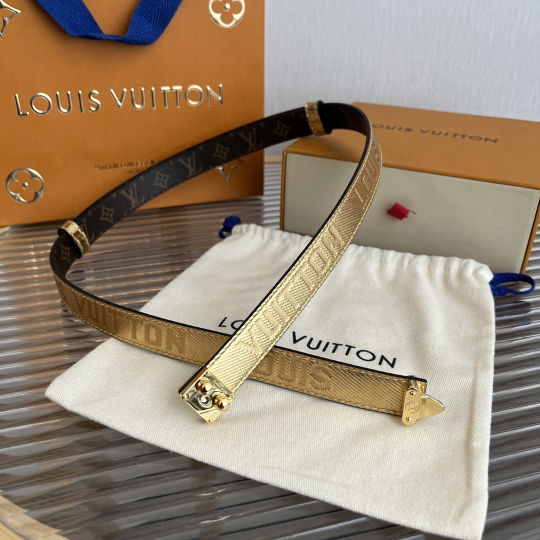 Louis Vuitton LV Women's Custom Canvas and Calfskin Belt