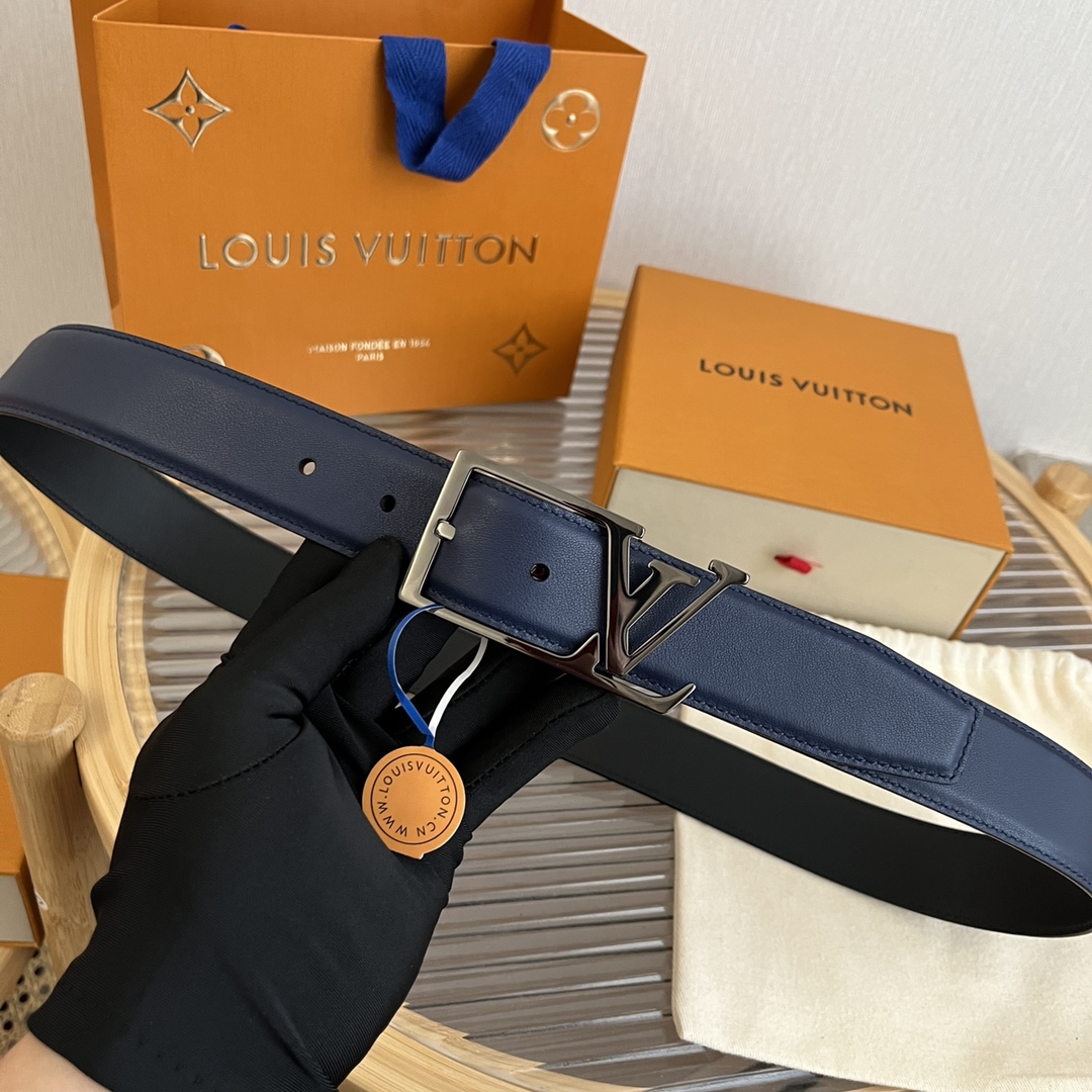 Louis Vuitton LV Men's Reversible Calfskin Leather Belt