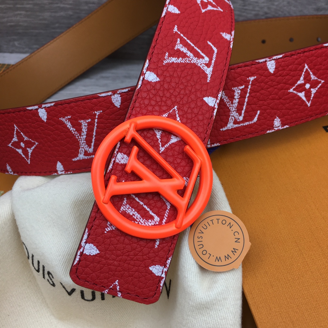 Louis Vuitton LV Custom Canvas and Calfskin Leather Belt