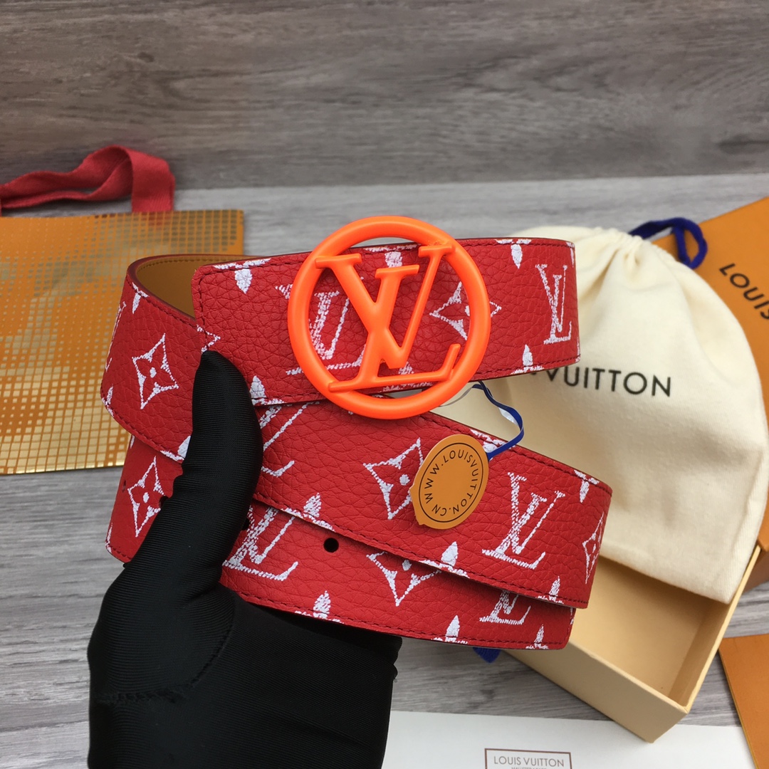 Louis Vuitton LV Custom Canvas and Calfskin Leather Belt