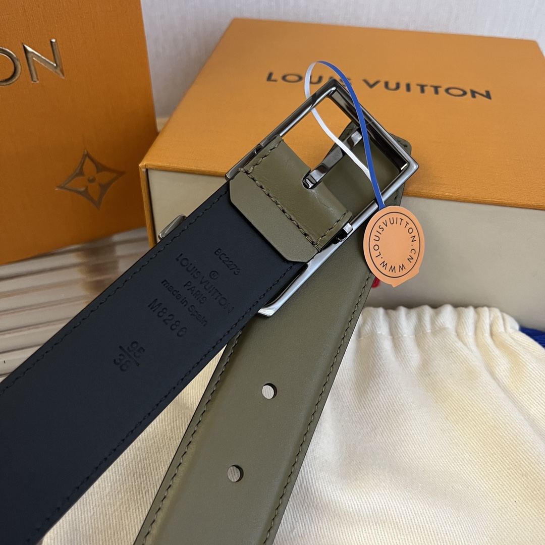 Louis Vuitton LV Men's Reversible Calfskin Leather Belt