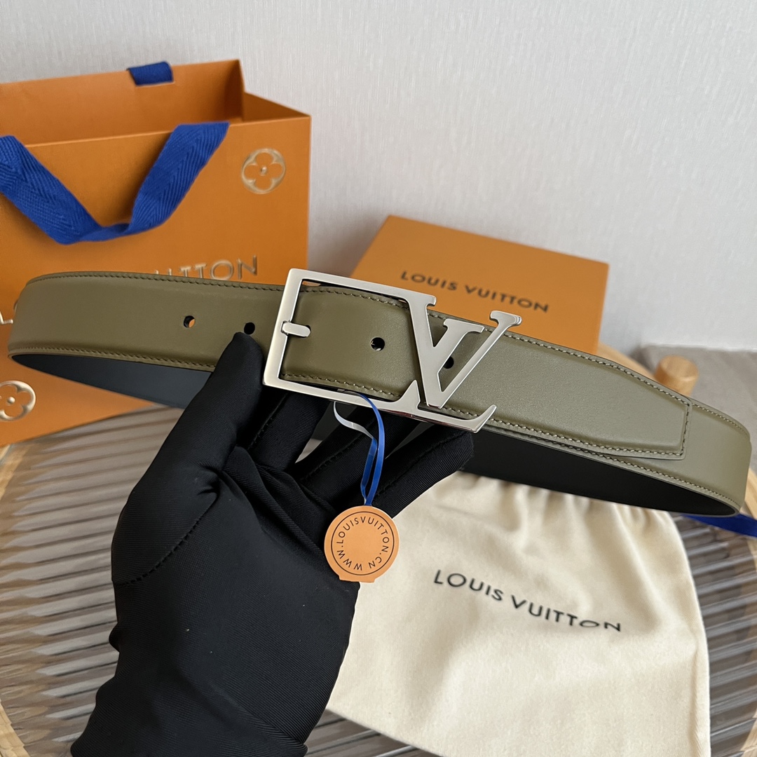 Louis Vuitton LV Men's Reversible Calfskin Leather Belt