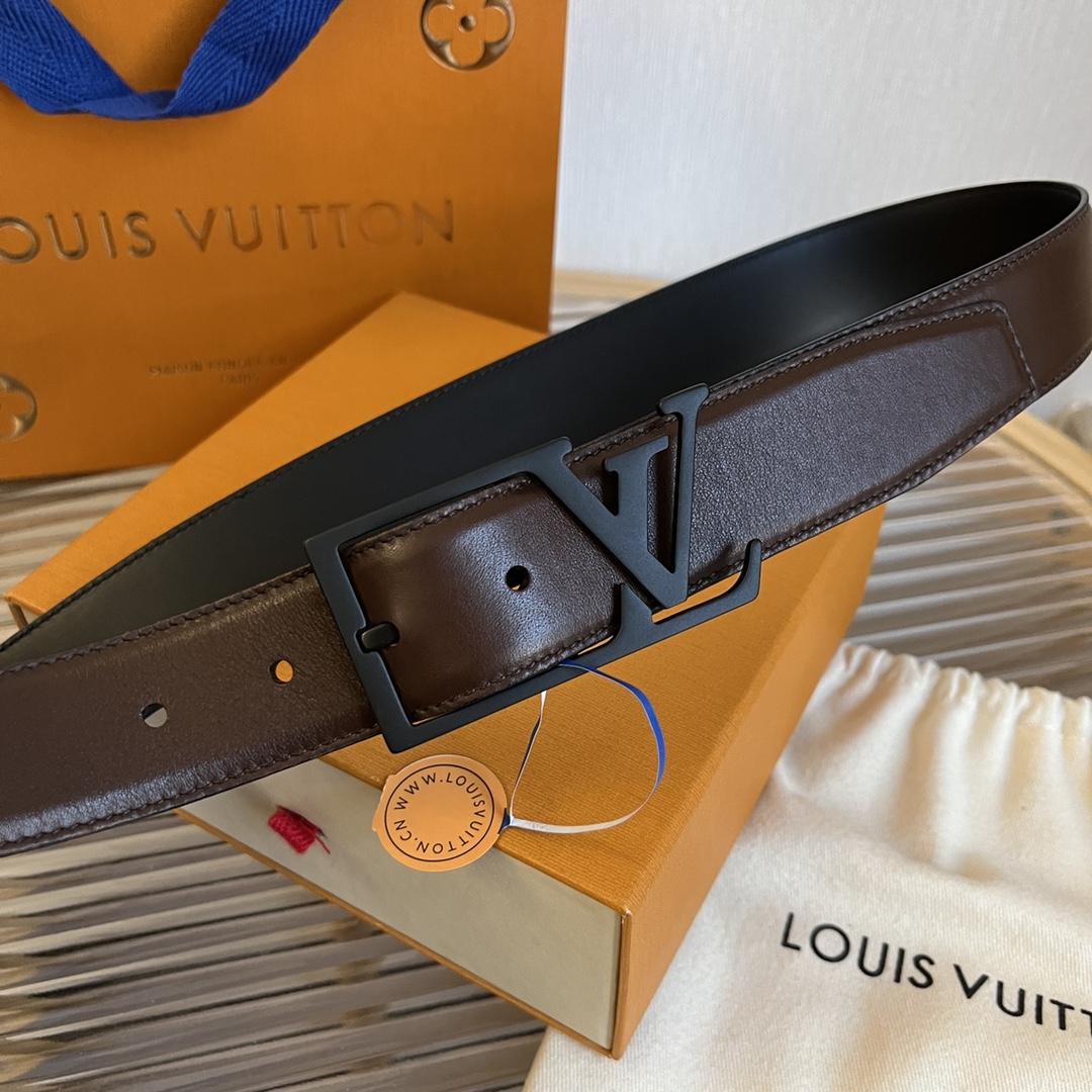 Louis Vuitton LV Men's Reversible Calfskin Leather Belt