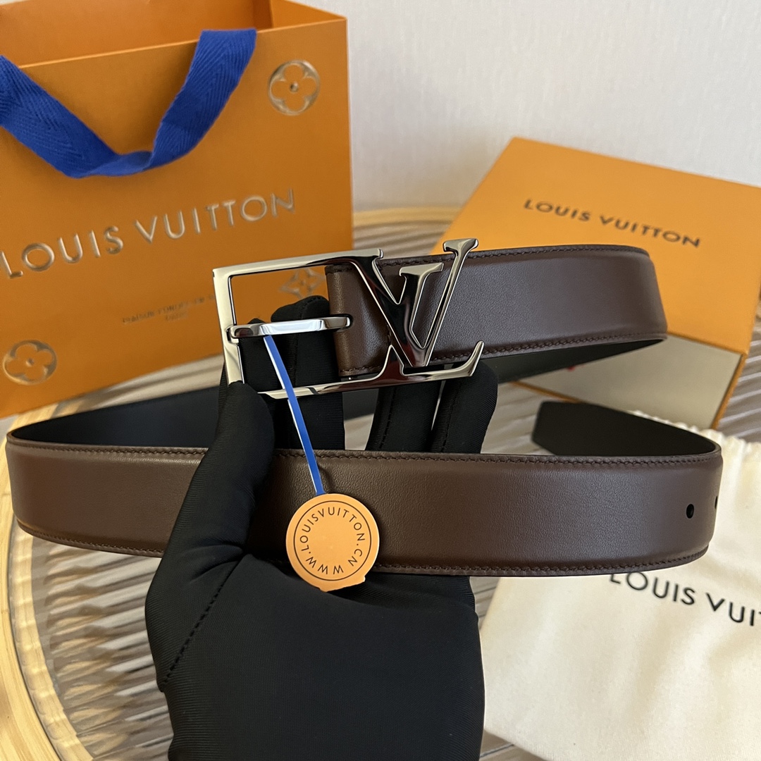 Louis Vuitton LV Men's Reversible Calfskin Leather Belt