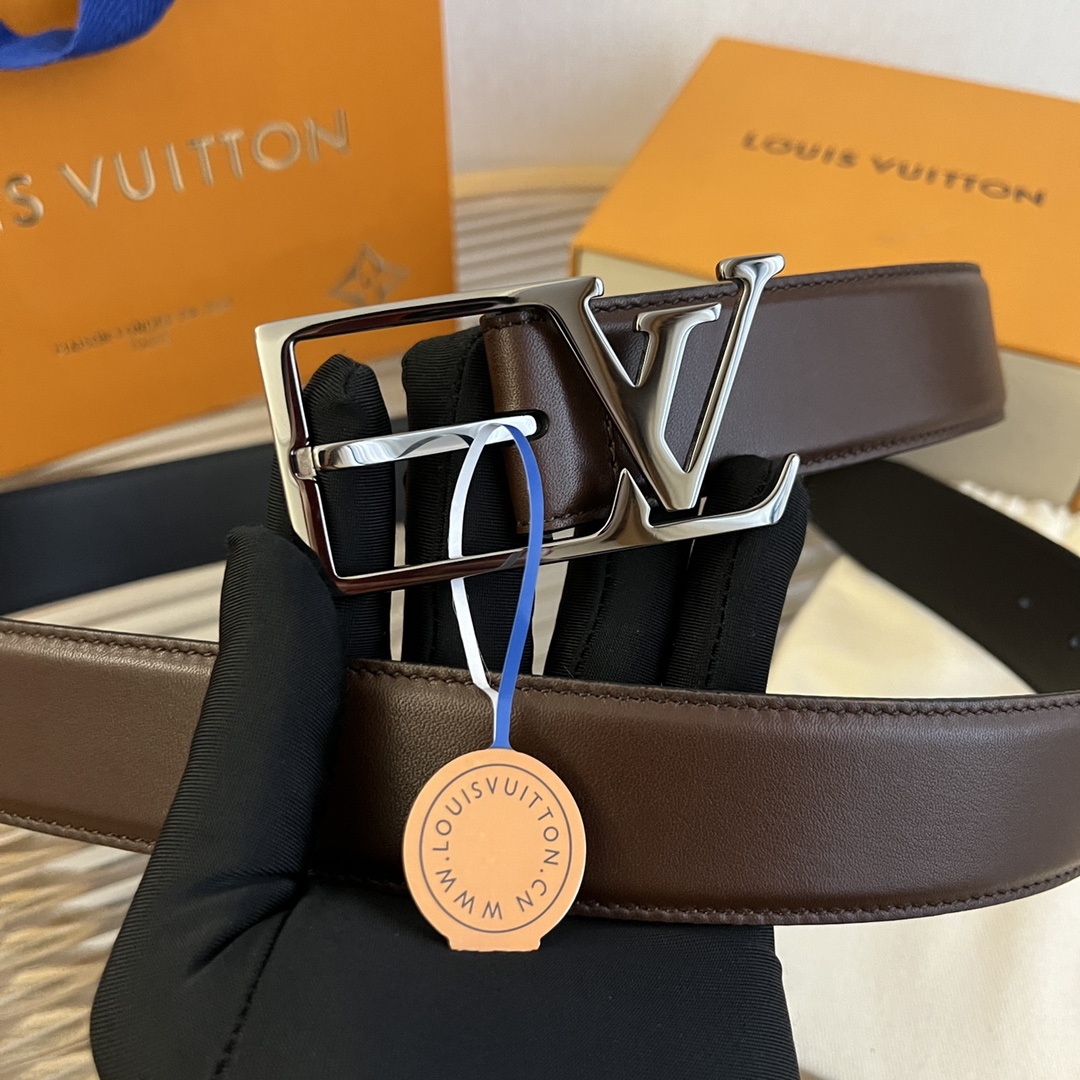 Louis Vuitton LV Men's Reversible Calfskin Leather Belt