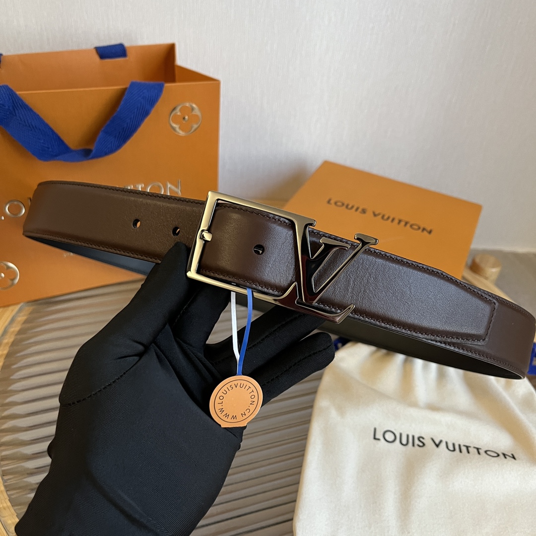 Louis Vuitton LV Men's Reversible Calfskin Leather Belt