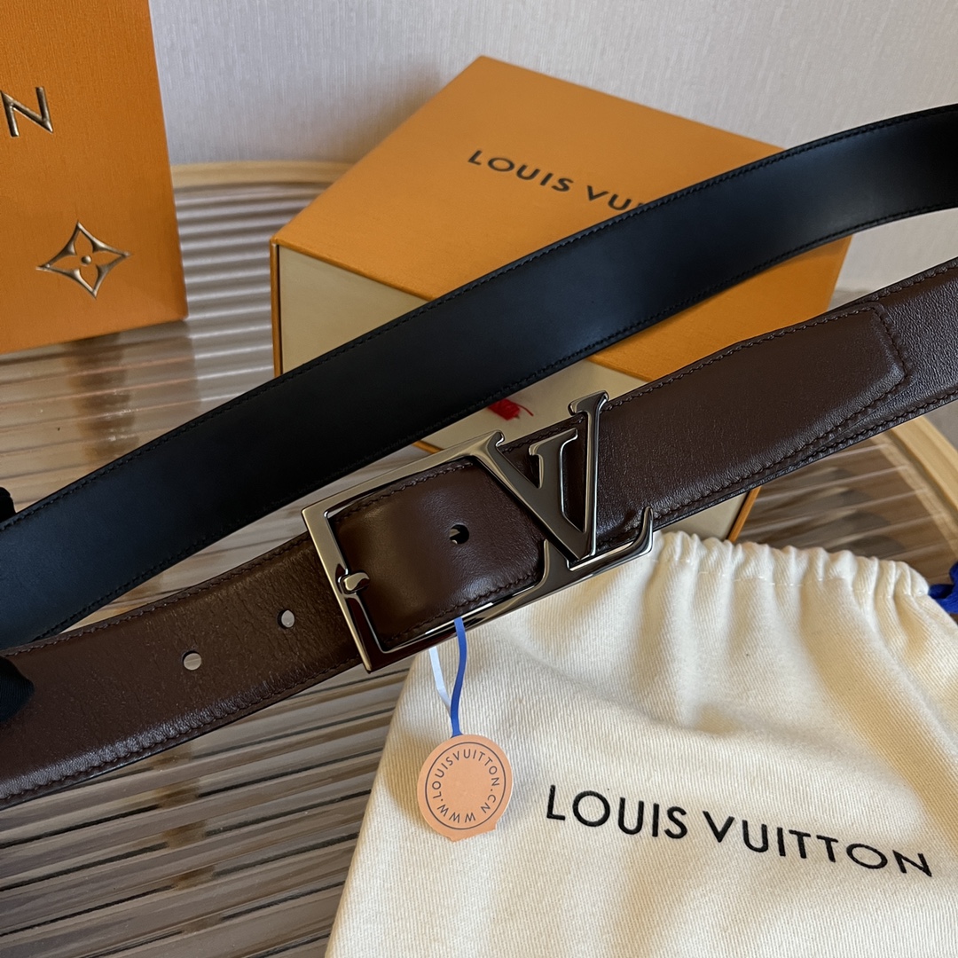 Louis Vuitton LV Men's Reversible Calfskin Leather Belt