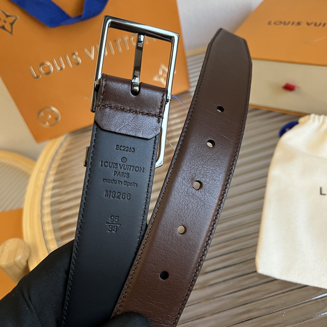 Louis Vuitton LV Men's Reversible Calfskin Leather Belt