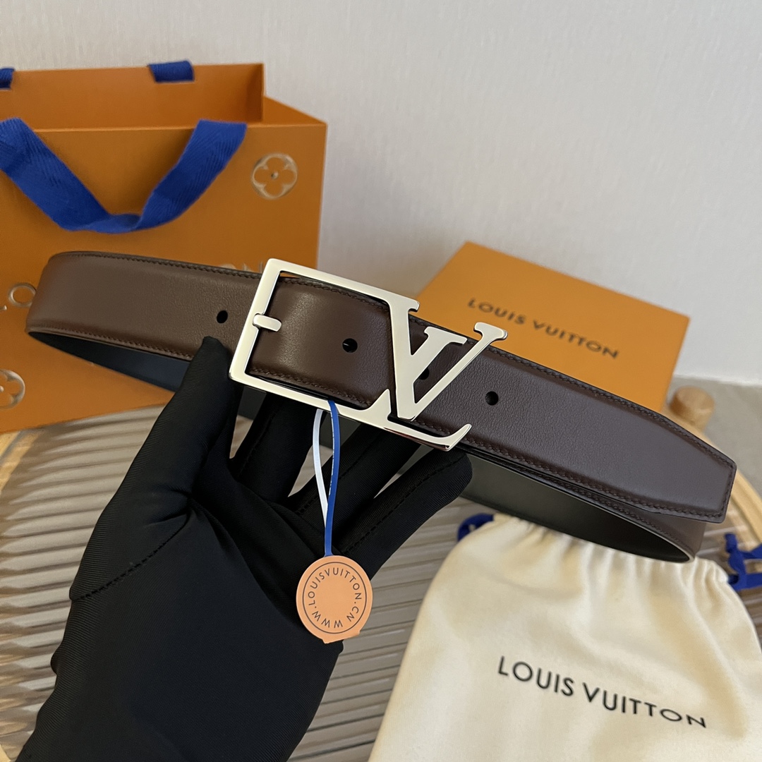 Louis Vuitton LV Men's Reversible Calfskin Leather Belt