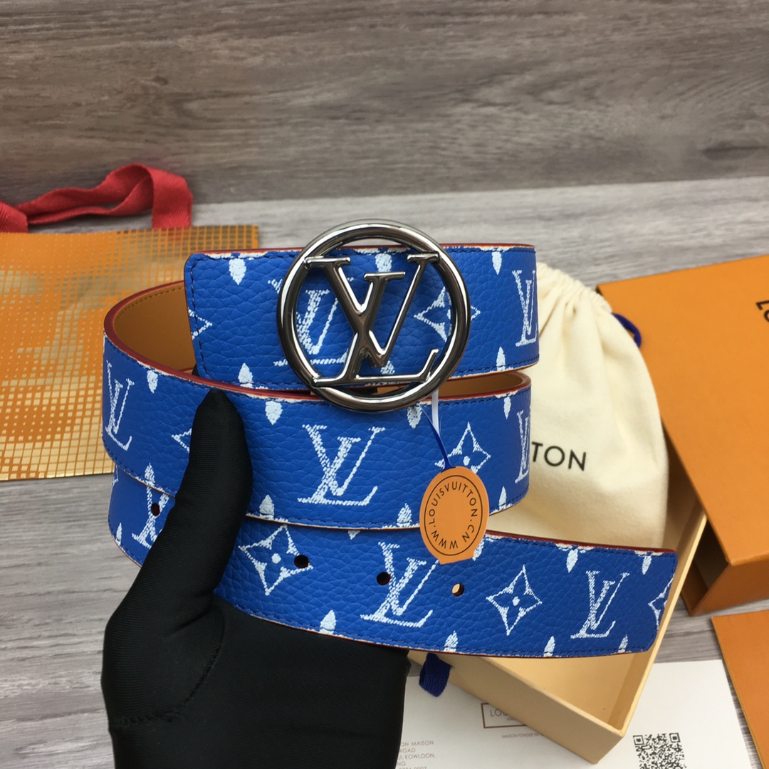 Louis Vuitton LV Custom Canvas and Calfskin Leather Belt