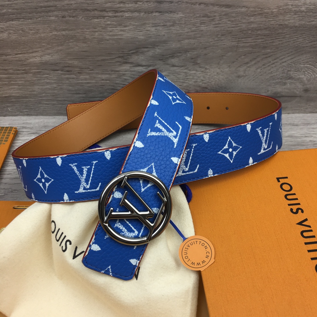 Louis Vuitton LV Custom Canvas and Calfskin Leather Belt