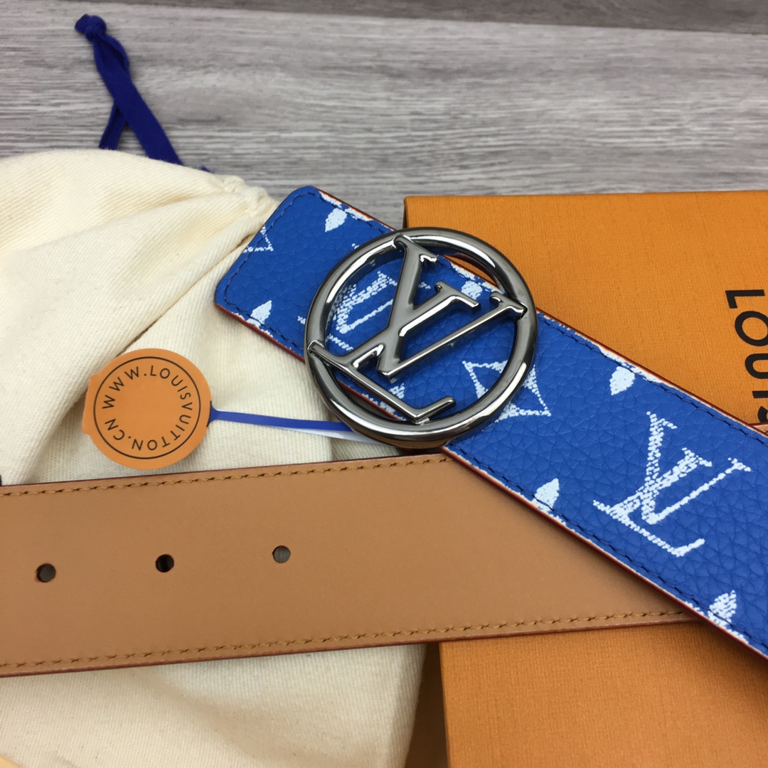 Louis Vuitton LV Custom Canvas and Calfskin Leather Belt