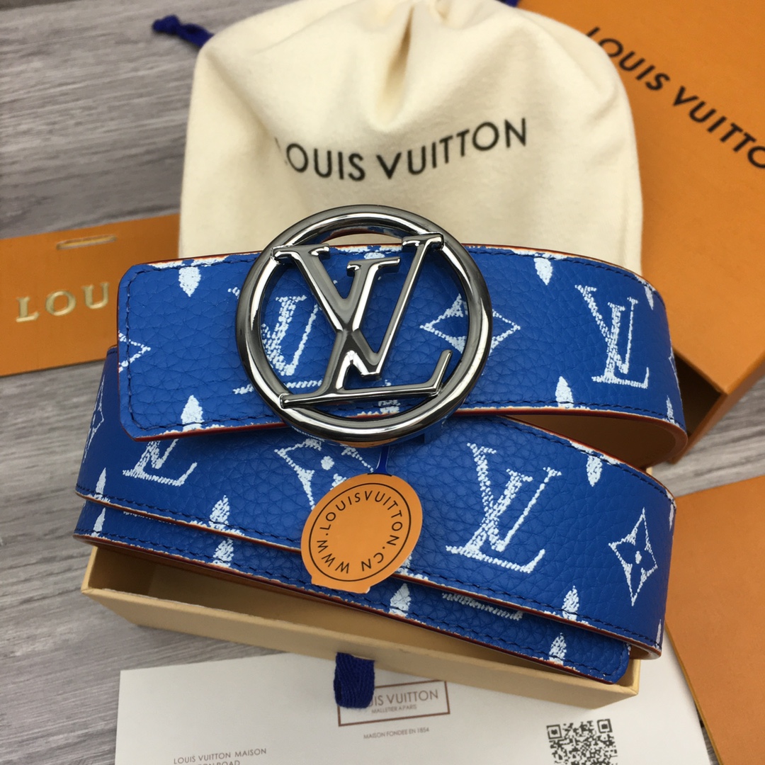 Louis Vuitton LV Custom Canvas and Calfskin Leather Belt