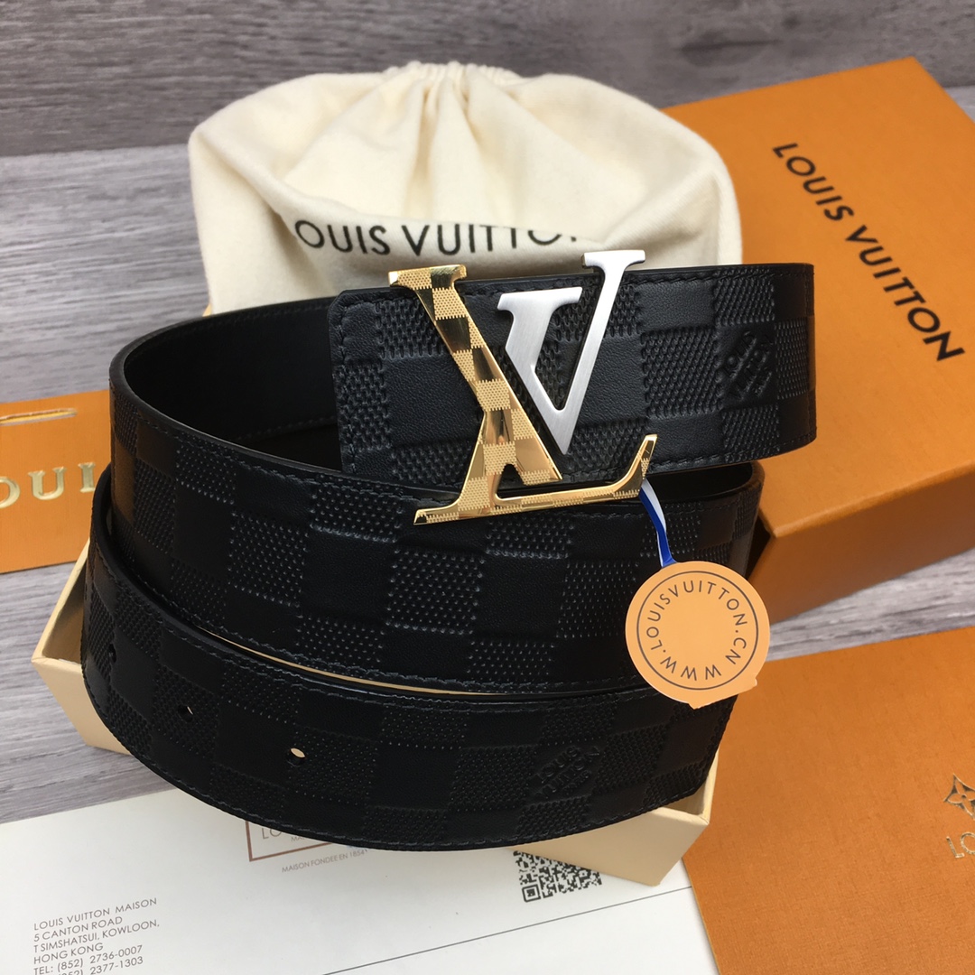 Louis Vuitton LV Men's Classic Monogram Embossed Belt