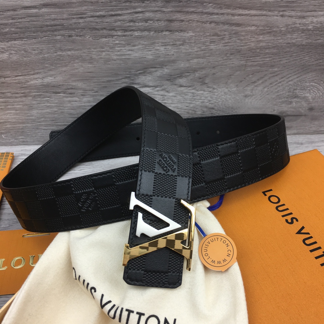 Louis Vuitton LV Men's Classic Monogram Embossed Belt