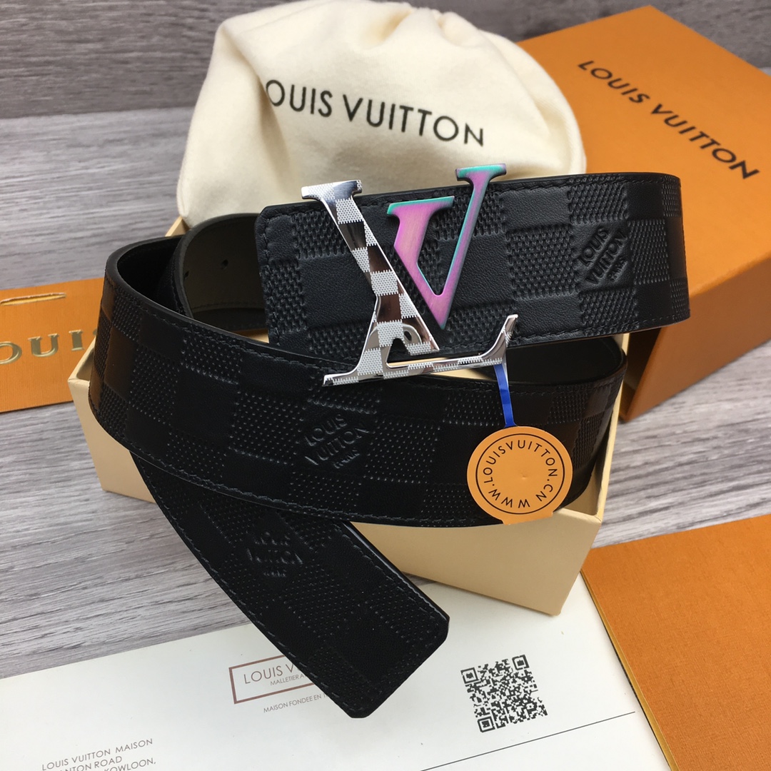 Louis Vuitton LV Men's Classic Monogram Embossed Belt