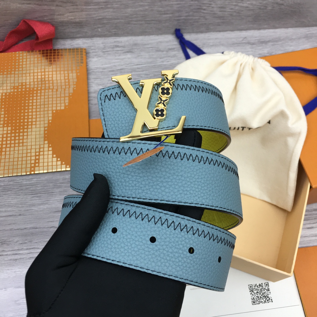 Louis Vuitton LV Men's Reversible Litchi Pattern Belt