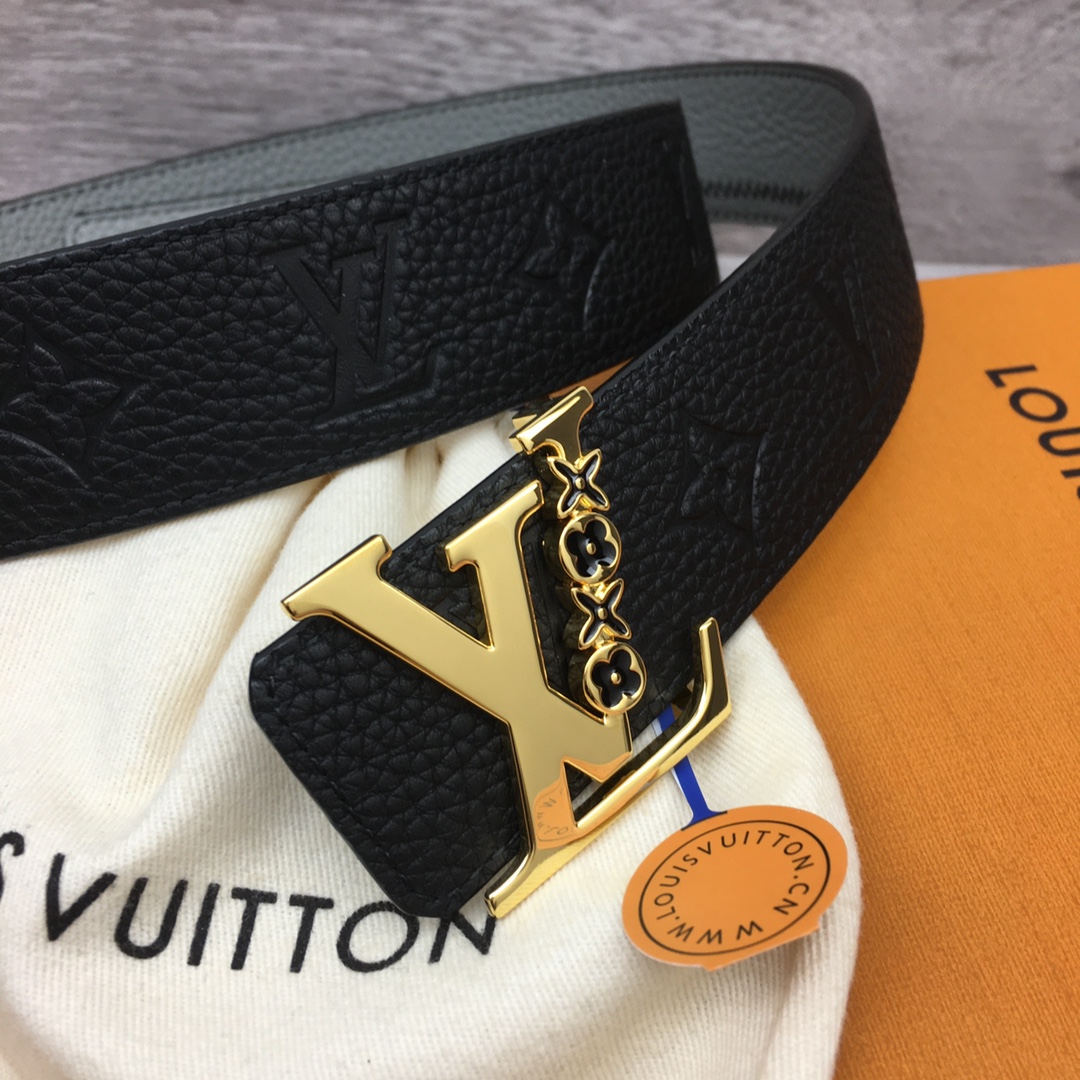 Louis Vuitton LV Men's Reversible Litchi Pattern Belt