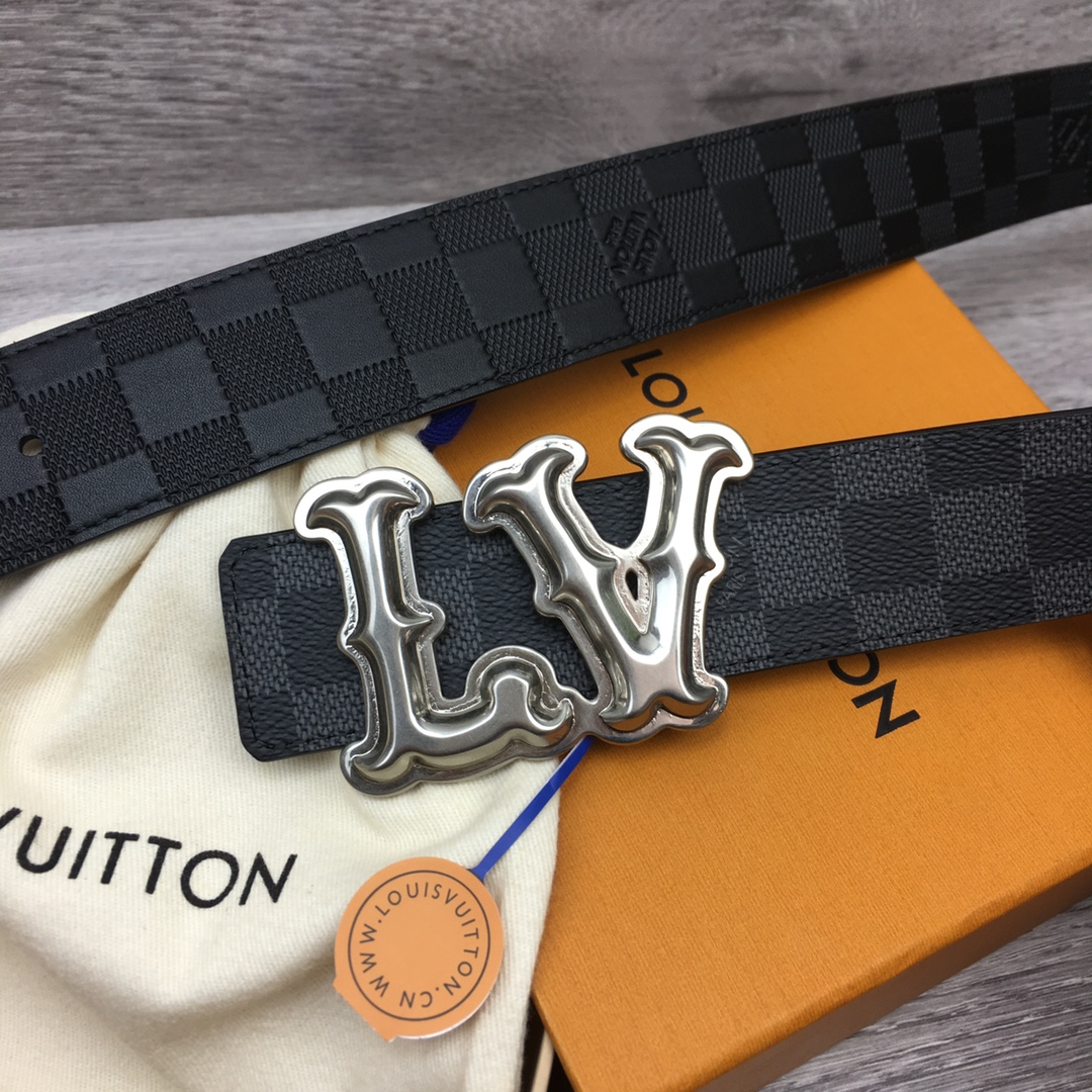 Louis Vuitton Men's Casual Reversible Canvas Belt