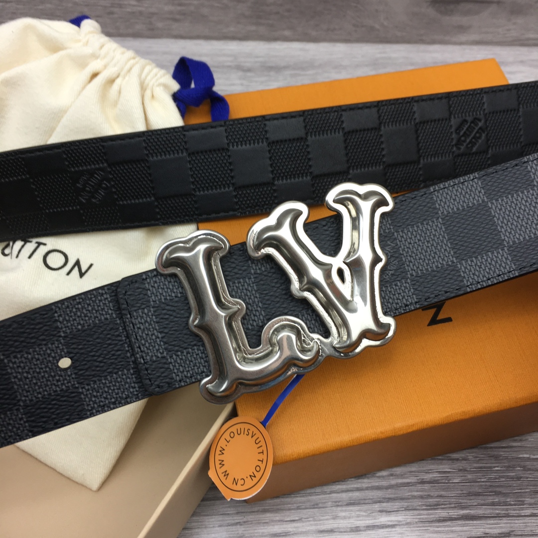 Louis Vuitton Men's Casual Reversible Canvas Belt