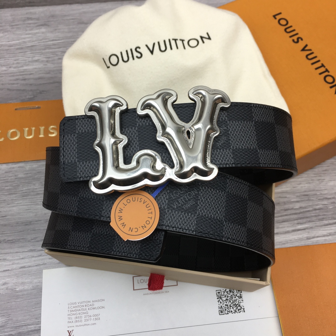 Louis Vuitton Men's Casual Reversible Canvas Belt