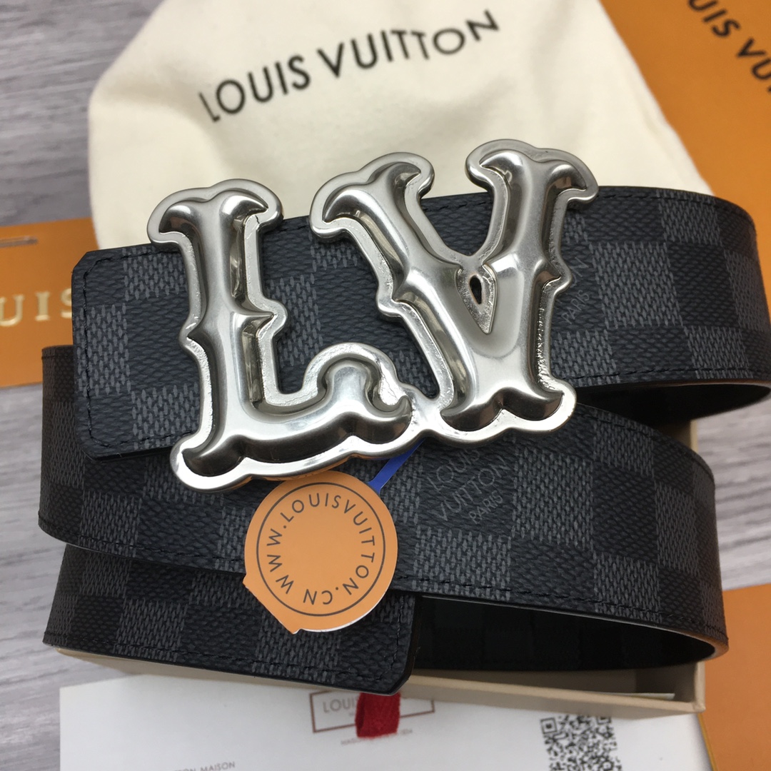 Louis Vuitton Men's Casual Reversible Canvas Belt