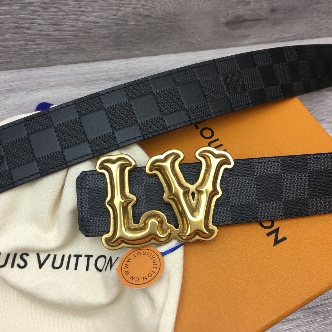 Louis Vuitton Men's Casual Reversible Canvas Belt