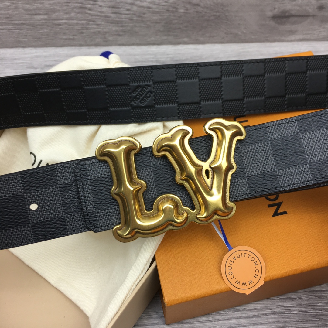 Louis Vuitton Men's Casual Reversible Canvas Belt