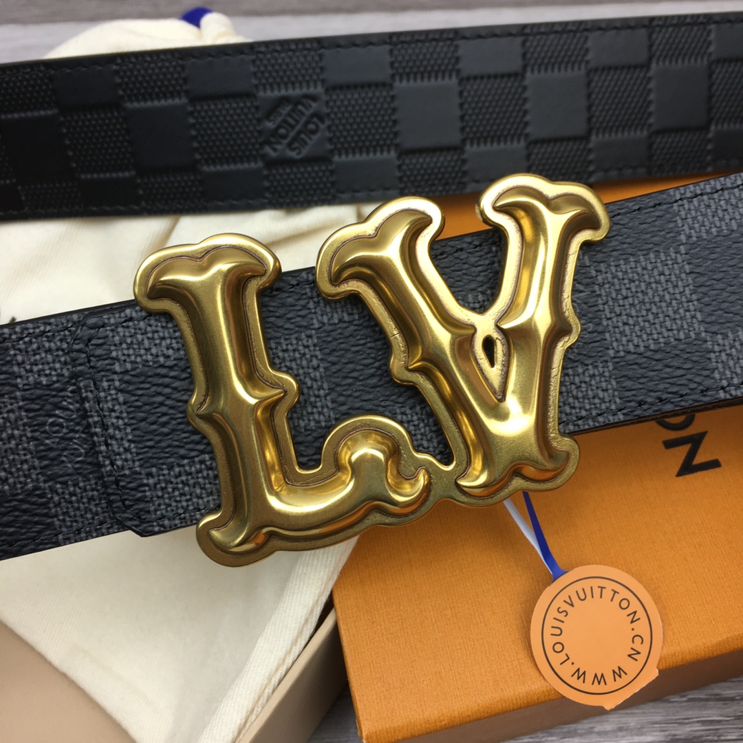 Louis Vuitton Men's Casual Reversible Canvas Belt