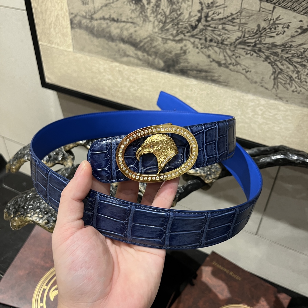 Ferragamo Men's Reversible Leather Belt with Eagle Head Buckle