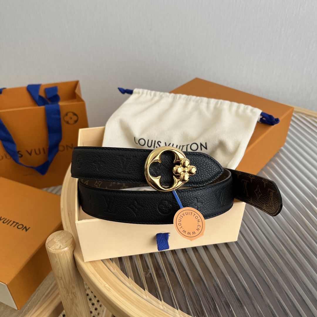 Louis Vuitton Women's Reversible Canvas and Leather Belt