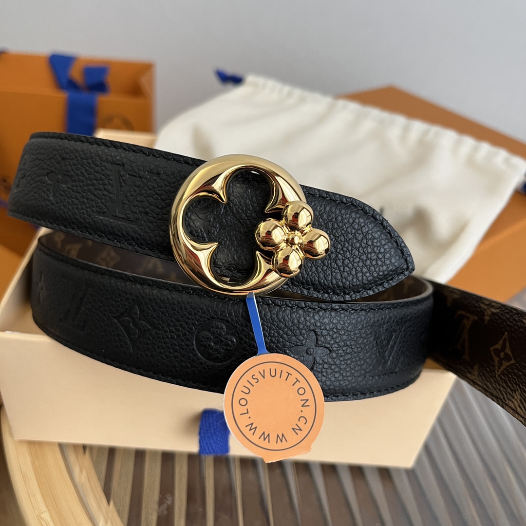 Louis Vuitton Women's Reversible Canvas and Leather Belt