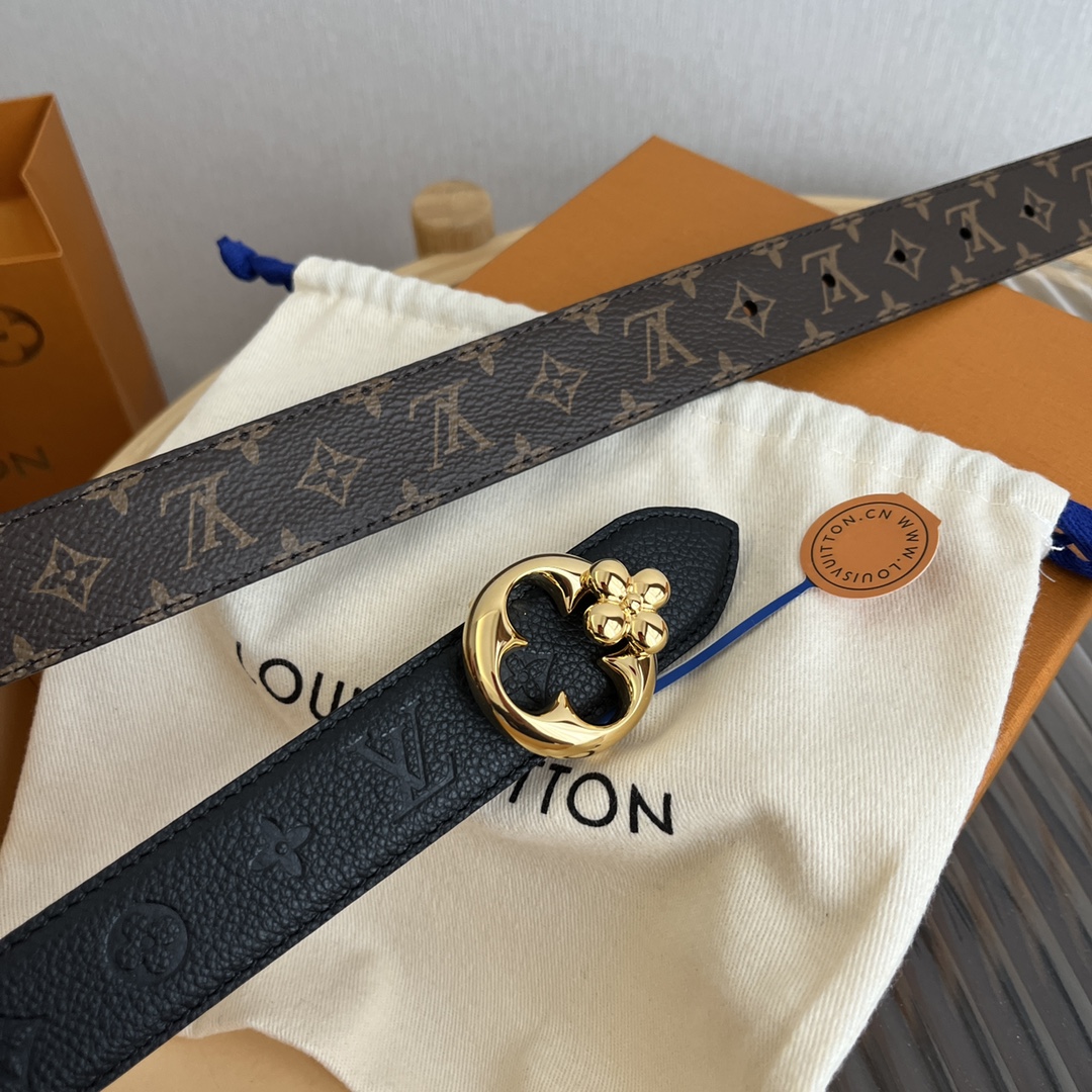 Louis Vuitton Women's Reversible Canvas and Leather Belt